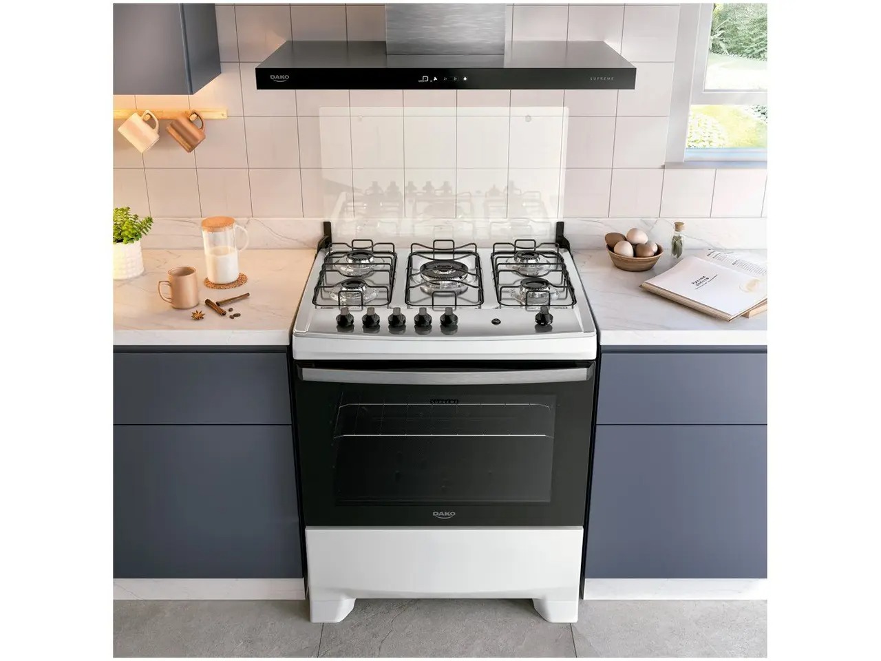 Fogão 5 Bocas Dako Com Mesa Inox Supreme Tripla Chama Bivolt 110/220V - Imagem 2