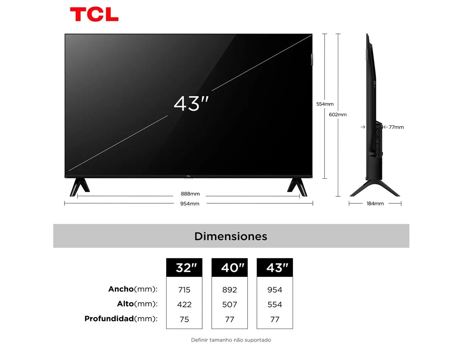 Smart TV TCL 43 polegadas 43S5K QLED TV S5K FHD HDR 10 Dolby Audio - Imagem 2