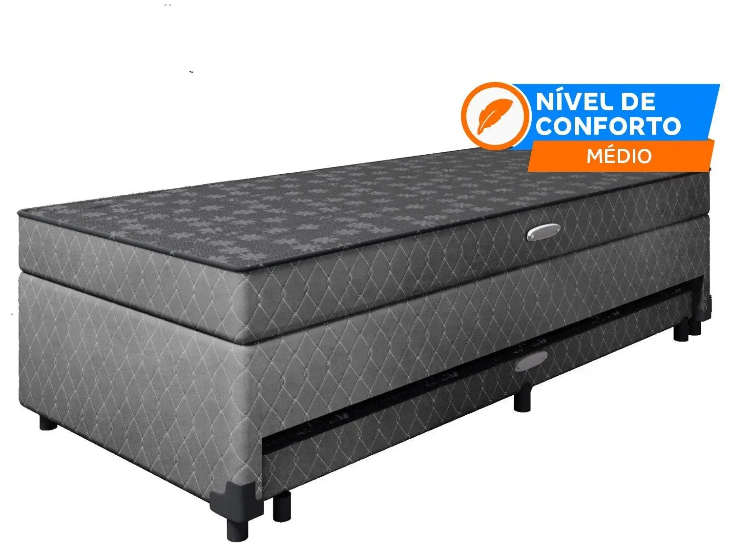 Cama Box Conjugada Solteiro SMP com Cama Auxiliar e Baú 55x88x188 Lady - Imagem 3
