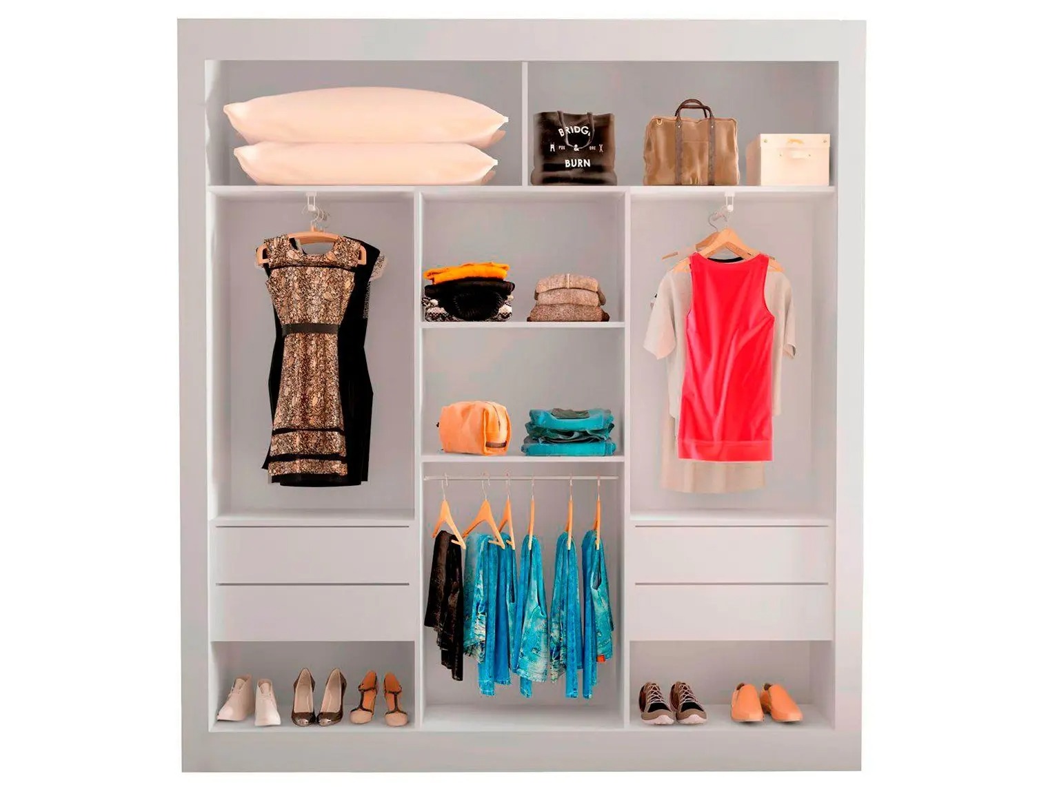 Guarda-roupa Casal com Espelho 3 Portas de Correr Araplac Melissa Glass - Imagem 2