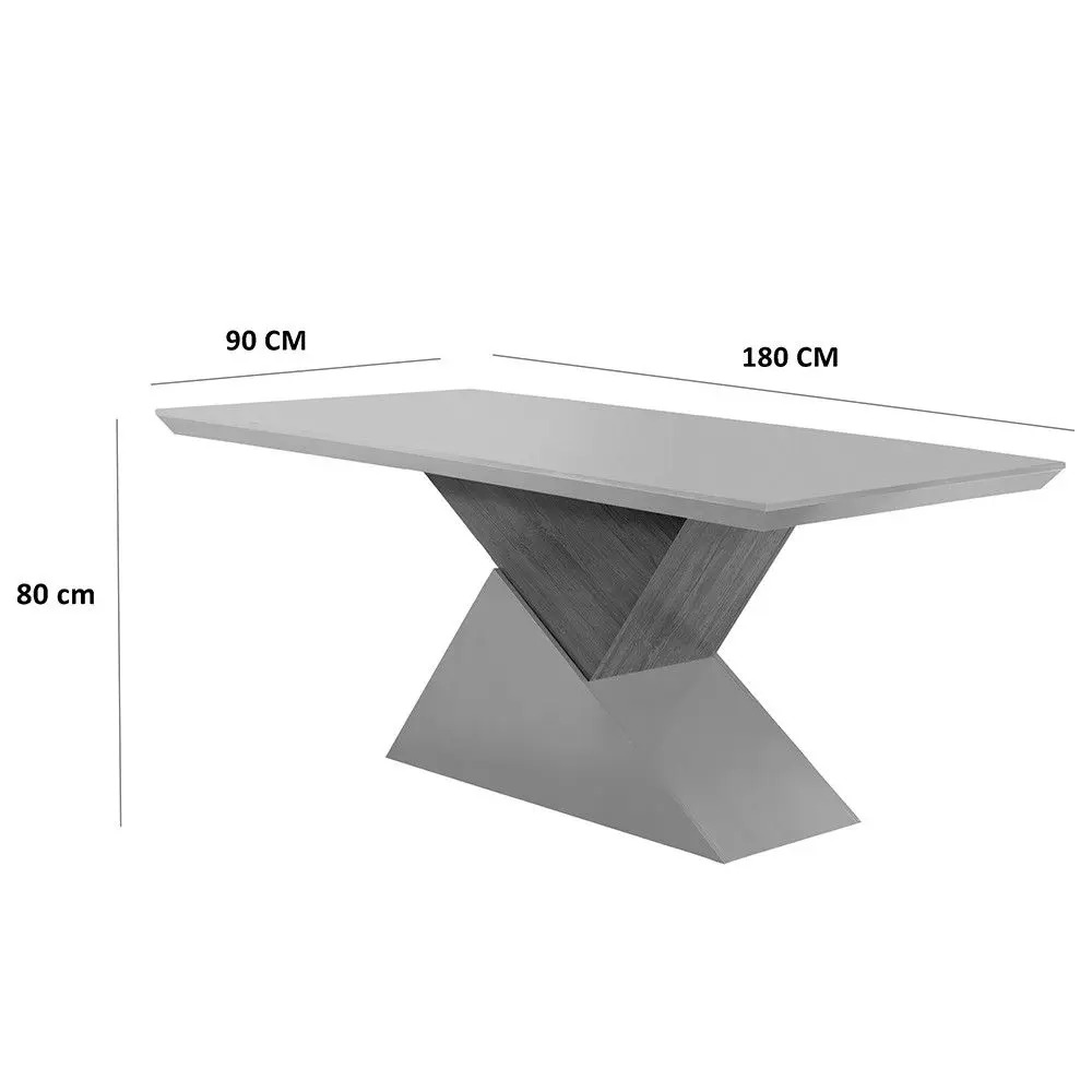 Sala de jantar Aster 180 Tampo em MDF e Vidro com 6 Cadeiras Liz Moderna - Moderna Mobília - Imagem 4