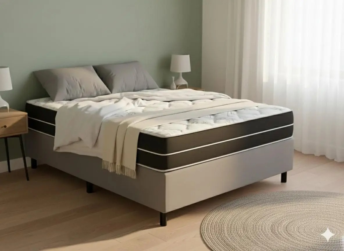 Cama Box Casal + Colchão Top Line Mola Bonnel Serra Negra 60x138x188 - Imagem 2