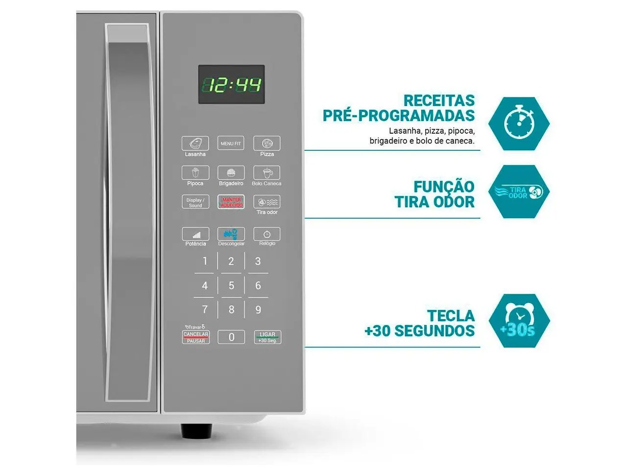Micro-ondas Philco 28L Prata Espelhado PMO30S 110/220V - Imagem 8