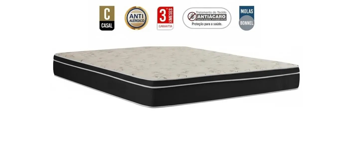 Cama Box Casal + Colchão Top Line Mola Bonnel Serra Negra 60x138x188 - Imagem 4