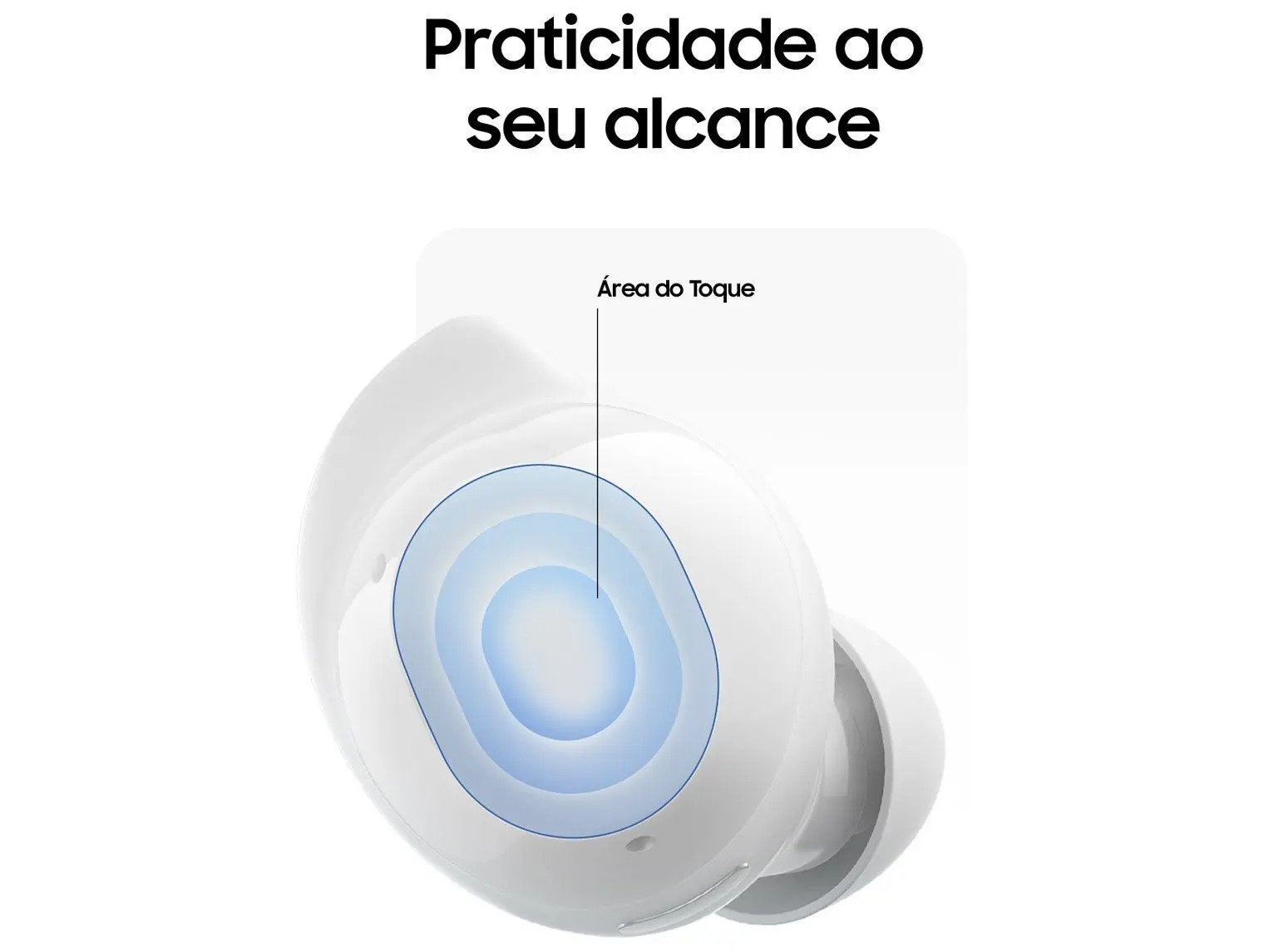 Fone de Ouvido Bluetooth Samsung Buds Core com Microfone Cancelamento de Ruído Esportivo Intra-auricular True Wireless Branco - Imagem 7