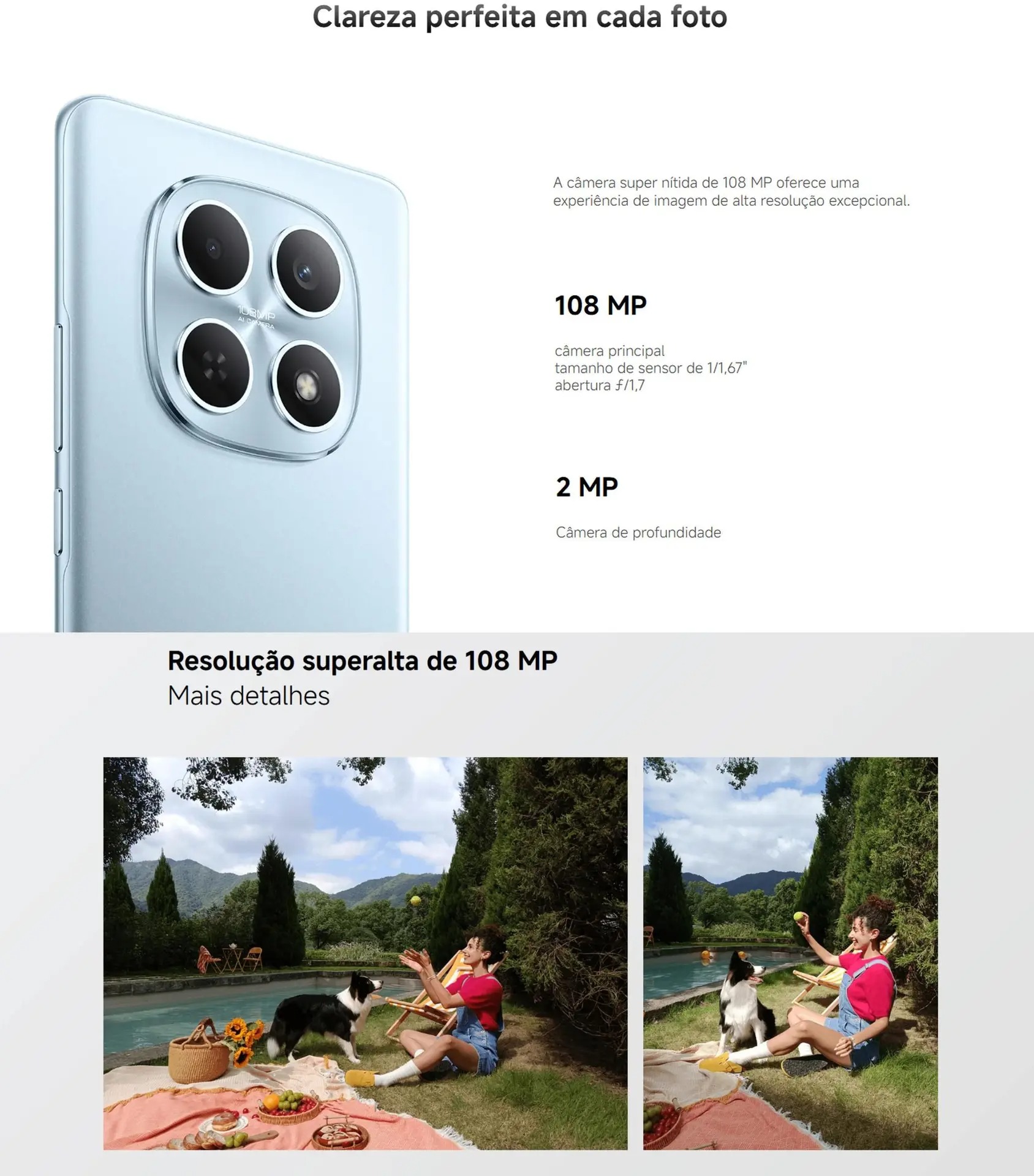 Smartphone Celular Xiaomi Redmi Note 15 256GB 8GB mais 8GB Lançamento 2026 Câmera 108MP 20MP AMOLED 120Hz FHD Plus Design Premium Água e Poeira - Imagem 7