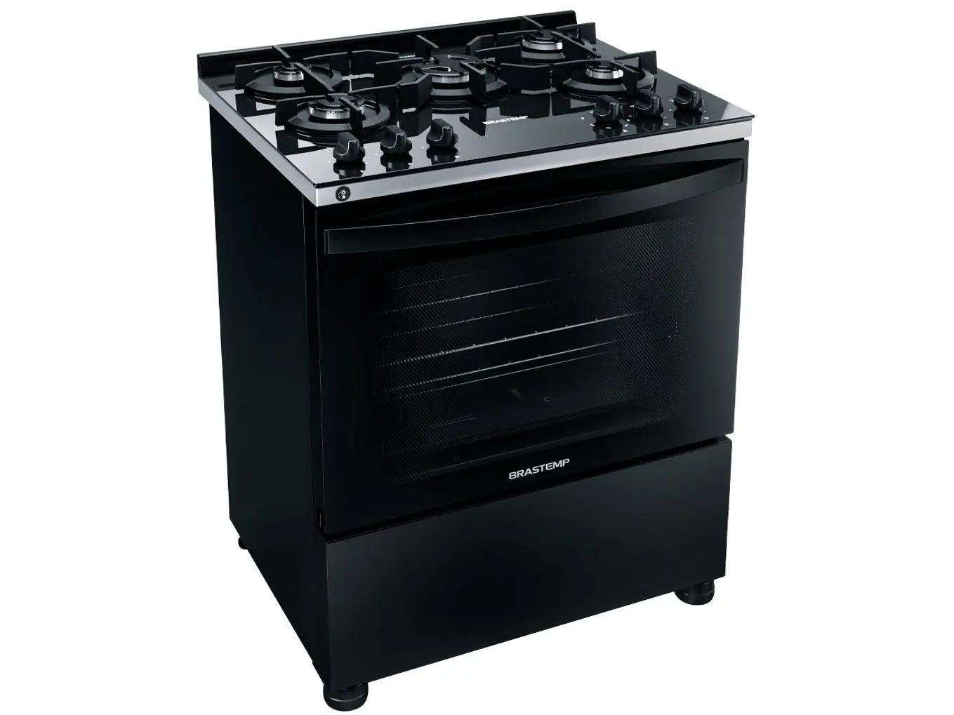 Fogão Brastemp 5 Bocas Preto com Turbo Chama - Mesa de Vidro BFS5VCEUNA 110/220V - Imagem 2