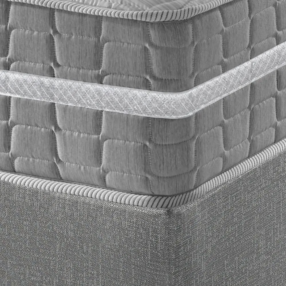 Cama Box Queen Bipartido Cinza Colchão Molas Ensacadas Zidi Alabama 158x198x61cm - Imagem 7