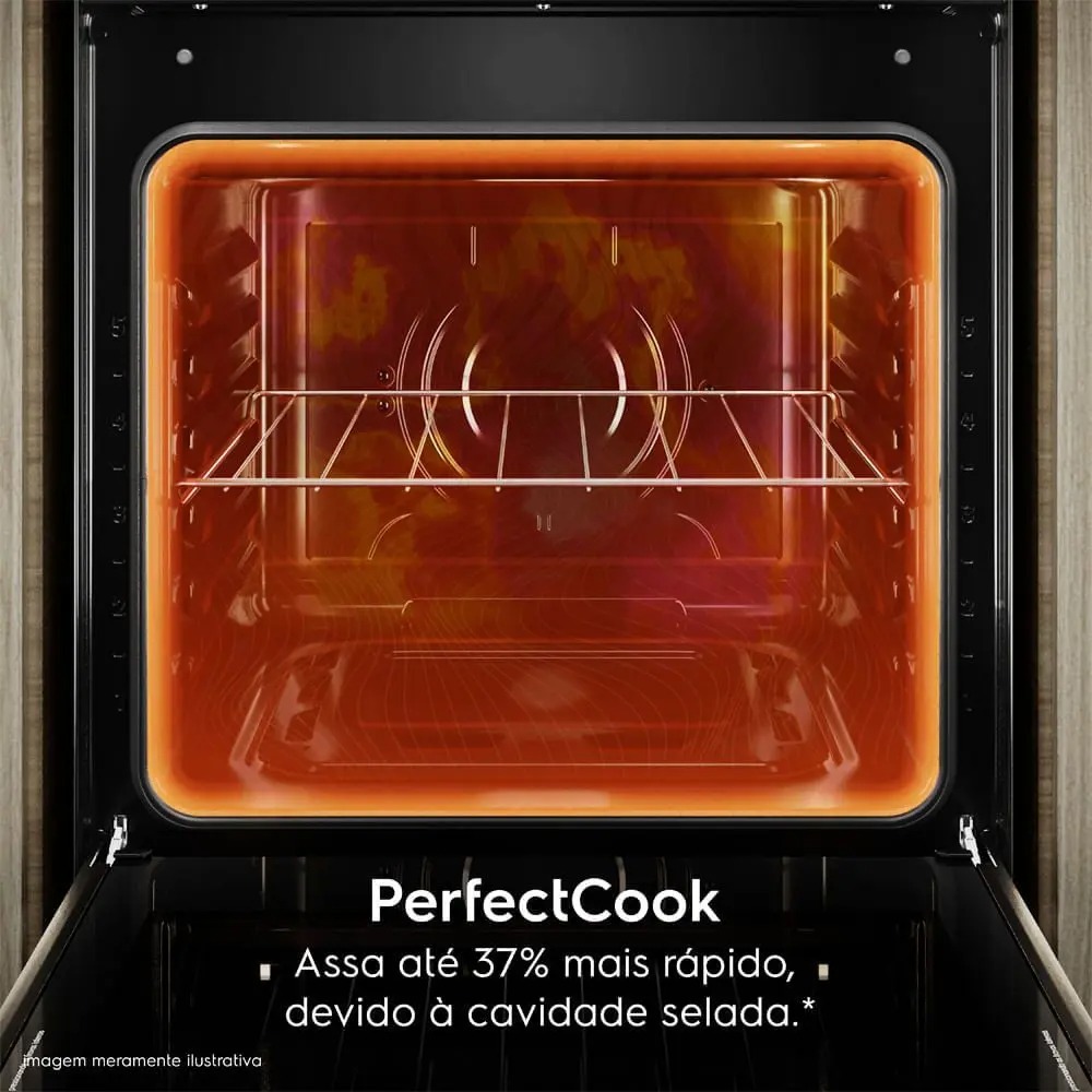 Fogão 4 bocas Electrolux Cinza Efficient Mesa Vidro, Tripla Chama e PerfectCook (FE4GG) 110/220V - Imagem 5