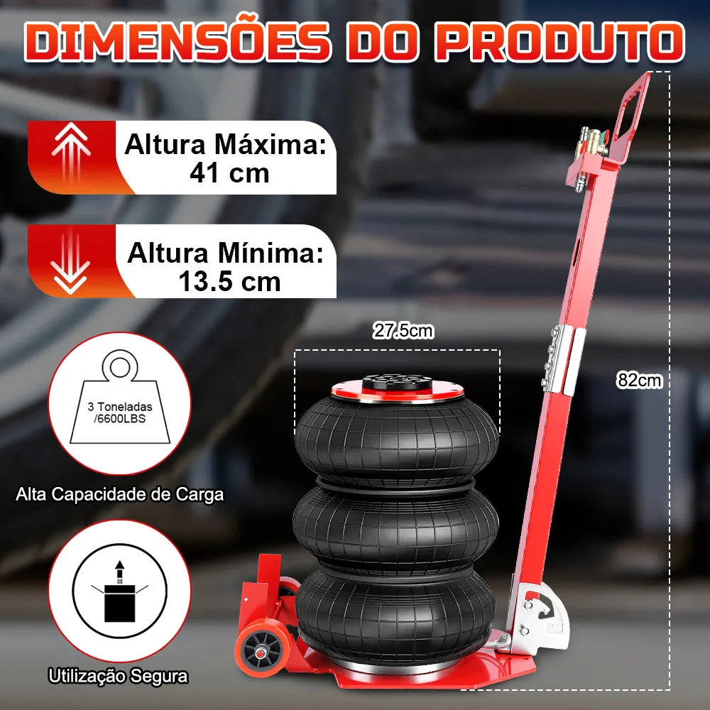 Macaco Pneumático Automotivo Tipo Bolsa - 3 Toneladas - Imagem 4