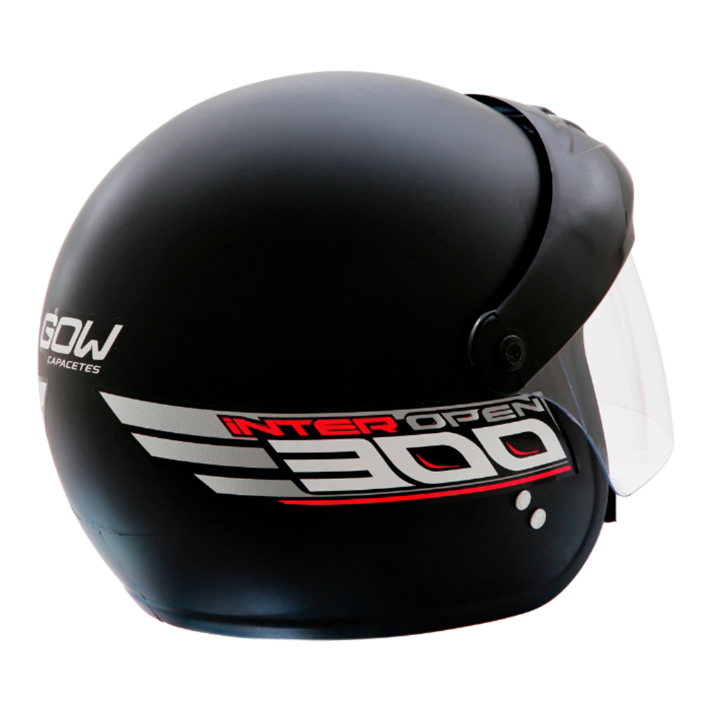 Capacete de Moto Aberto Gow Inter Open 300 - Tamanho 58 com Viseira em Policarbonato - Imagem 4