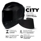 Capacete Fechado Asx City Solid Preto Fosco + Viseira Fumê Desenho Sólido Tamanho do capacete 58/M - Imagem 4