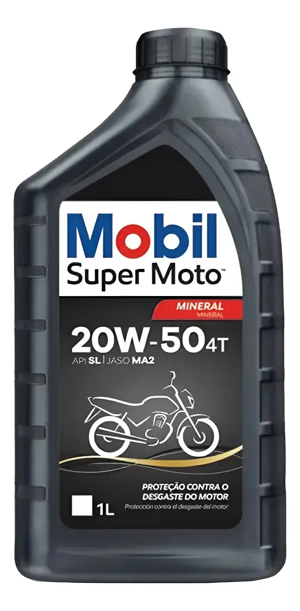 Oleo 20w50 Para Moto Óleo Lubrificante Mineral Mobil 1 Litro - Imagem 5