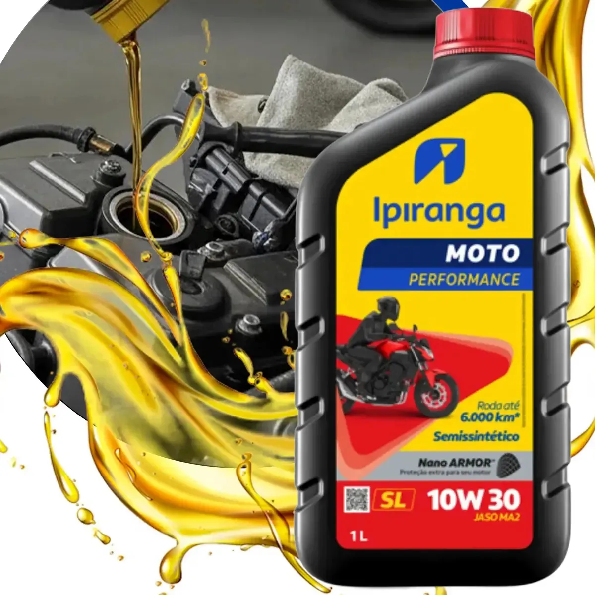 Óleo Performance 10w30 API SL JASO MA2 Ipiranga 1L - Imagem 2