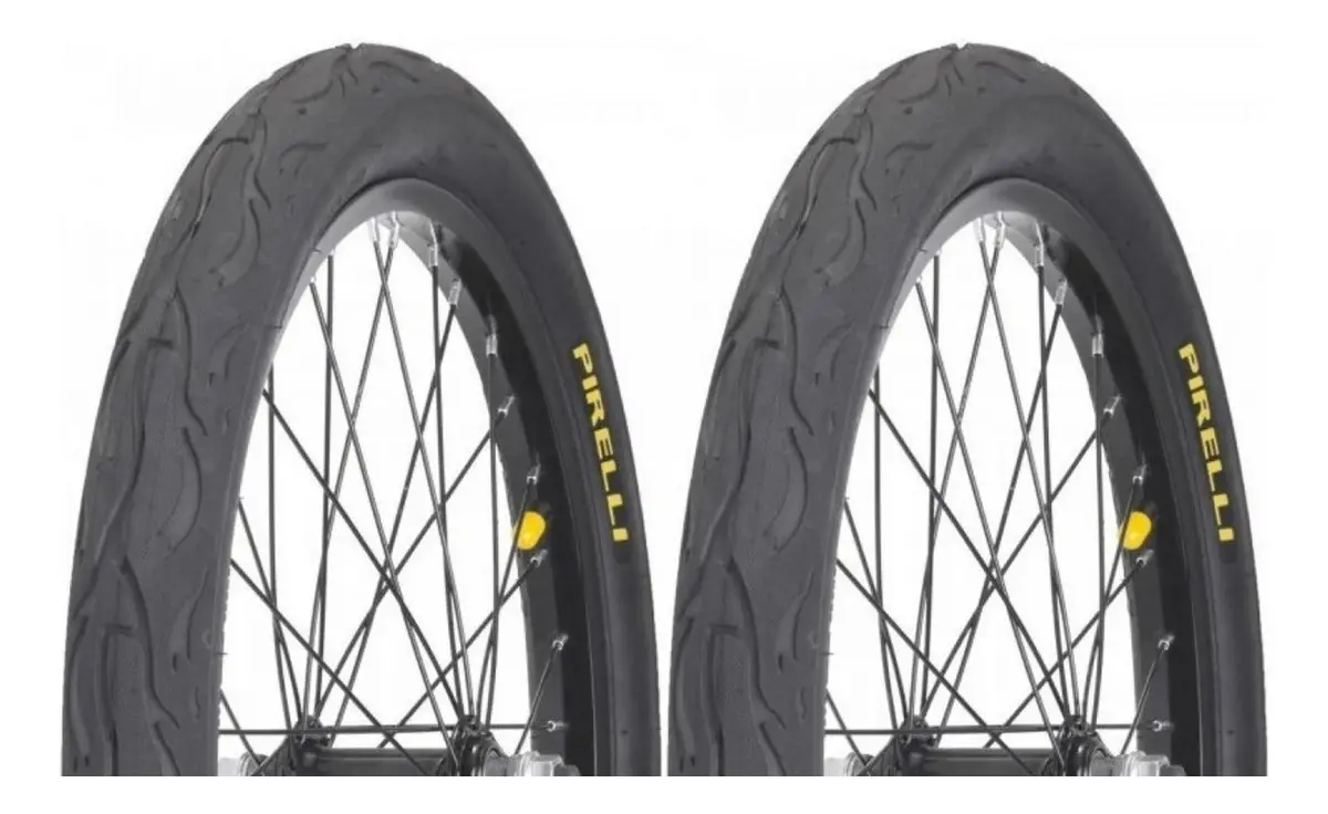 Par Pneu Aro 20x2.125 Bicicleta Pirelli Balão Tornado Flame Cor Preto - Imagem 2